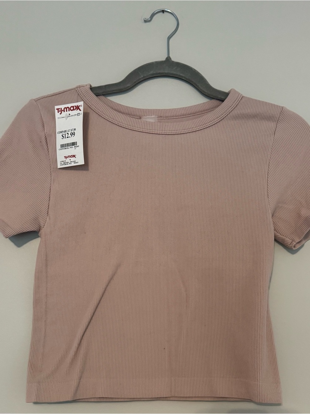 NWT Women’s Ribbed Short Sleeve Top - Dusty Pink sz L